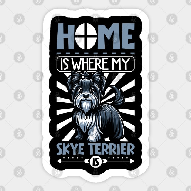 Home is with my Skye Terrier Sticker by Modern Medieval Design